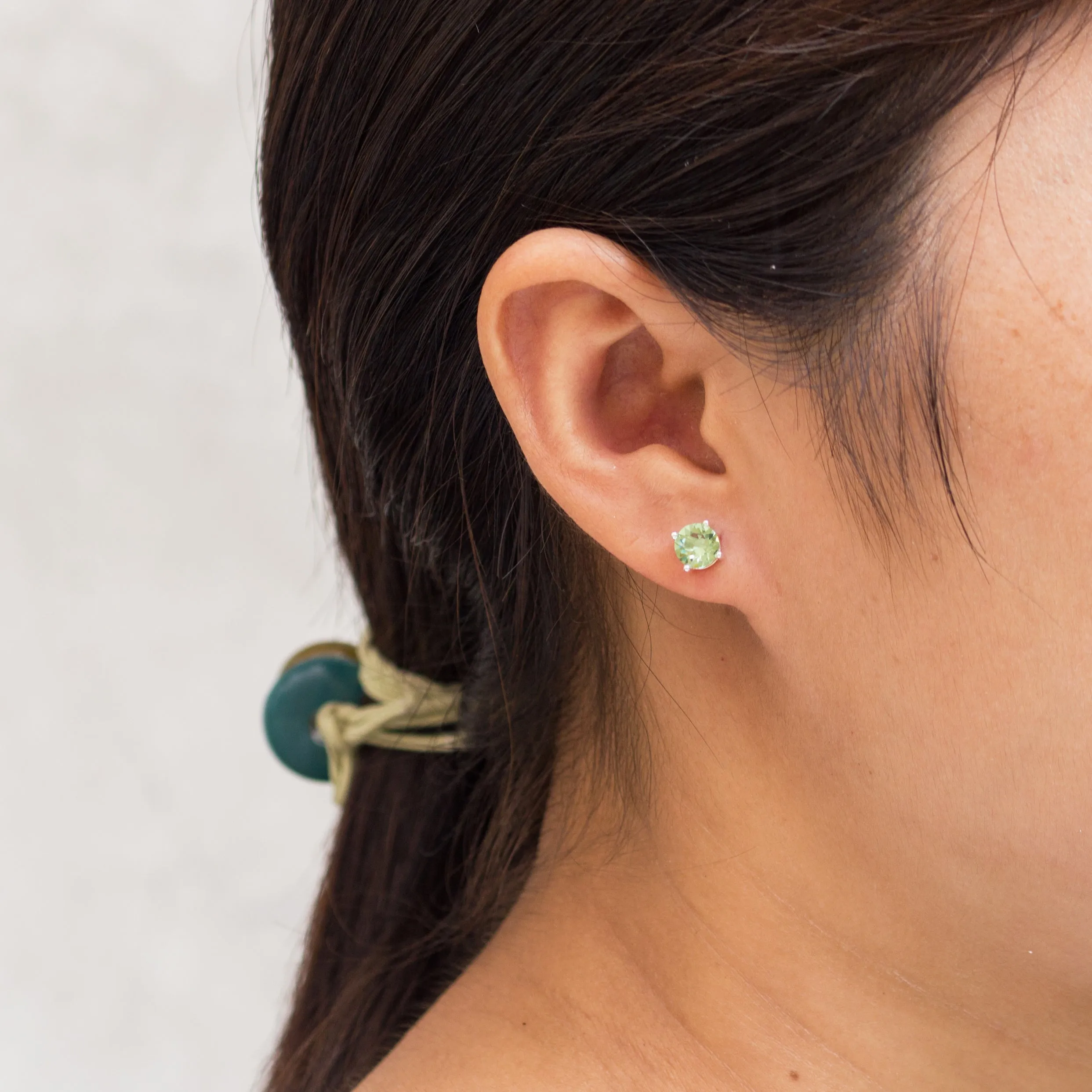 August (Peridot) Birthstone Necklace & Earrings Set Created with Zircondia® Crystals