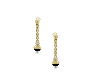 Diamond and Onyx Rondell Dangle Earrings