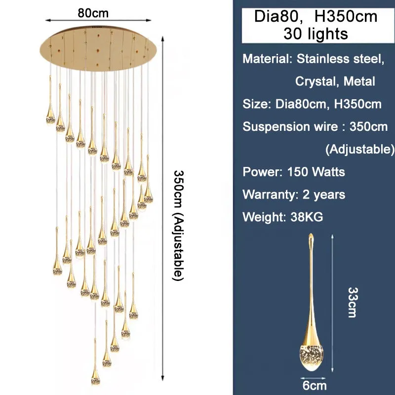 Spumante Crystal Chandelier and Pendants