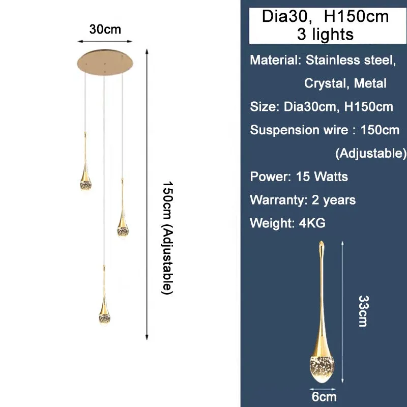 Spumante Crystal Chandelier and Pendants