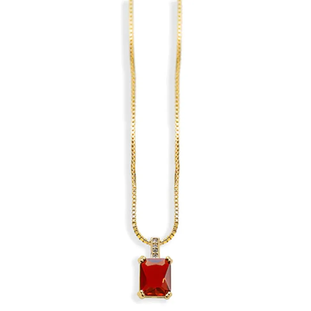 THE EMERALD PAVE' COLORED STONE NECKLACE
