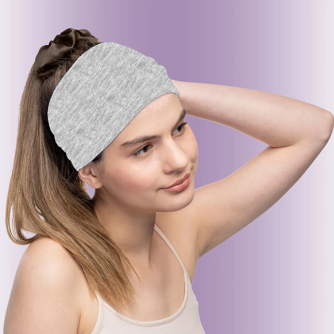 Women's Headbands Cotton Jersey 5" Wide Yoga Fitness Fashion Made in the USA Heather Gray