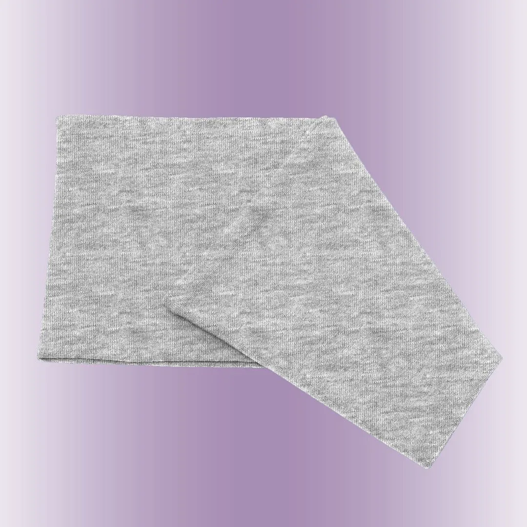 Women's Headbands Cotton Jersey 5" Wide Yoga Fitness Fashion Made in the USA Heather Gray